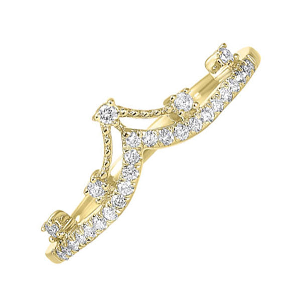 10k yellow gold stackable prong diamond band (1/5 ct. tw.)