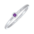 10k white gold stackable bezel amethyst band