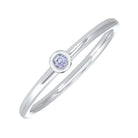 10k white gold stackable bezel alexandrite band