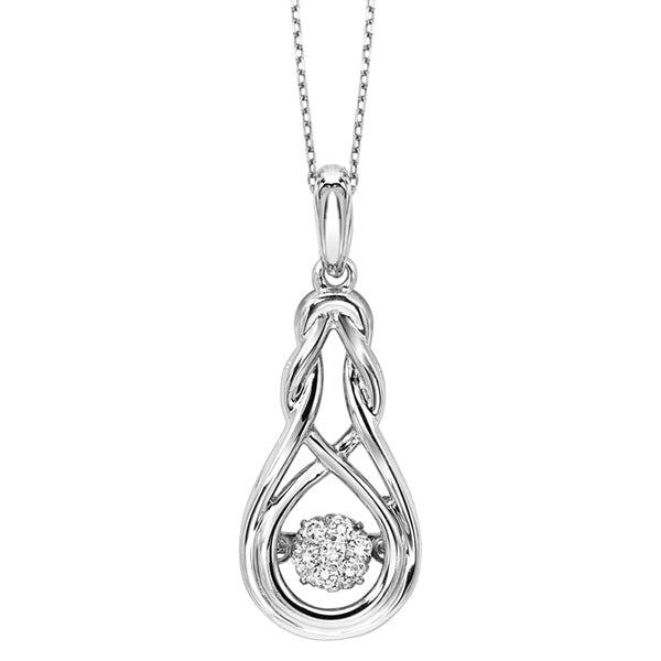 diamond rol rhythm of love anniversary pendant in sterling silver