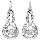 diamond rol rhythm of life love knot teardrop dangle earrings in sterling silver