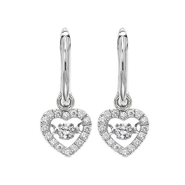 10k white gold rhythm of love prong diamond earrings 1/5ct