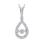 10k white gold rol prong diamond necklace 1/5ct