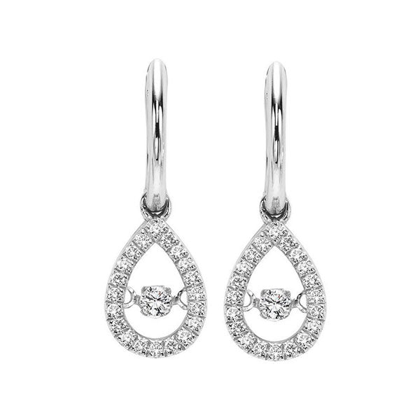 10k white gold rhythm of love prong diamond earrings 1/5ct