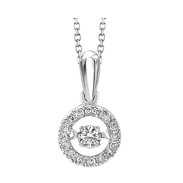 diamond eternity circle rol rhythm of love pendant white gold (1/5 ctw)