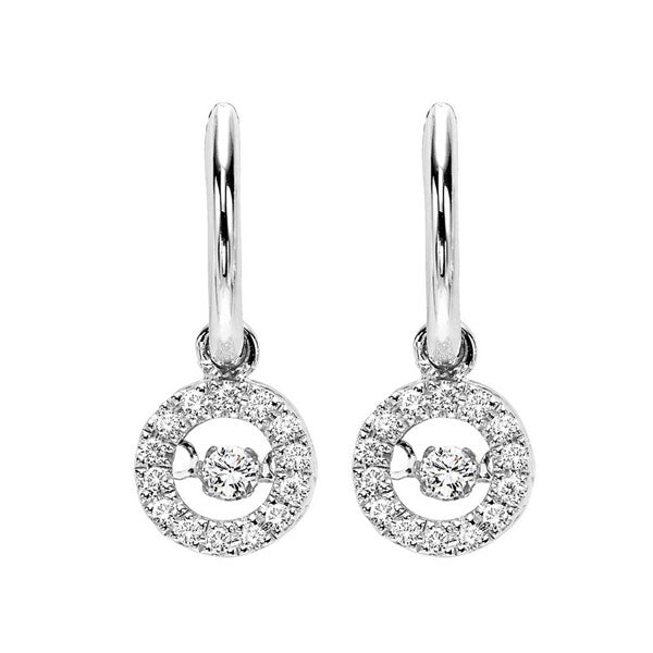 10k white gold rhythm of love prong diamond earrings 1/5ct