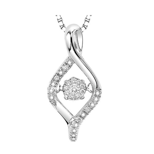 diamond rol rhythm of love modern infinity cluster pendant in sterling silver