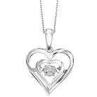 diamond rol rhythm of love double heart pendant in sterling silver