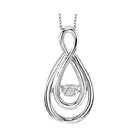 sterling silver rol prong diamond necklace 1/50ct