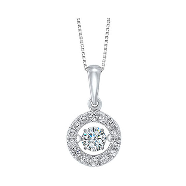 rhythm of love diamond halo pendant in 14k white gold (1/2 ct. tw.)