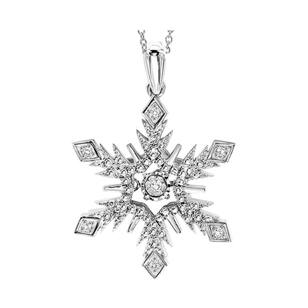 diamond rhythm of life rol filigree snowflake pendant in sterling silver