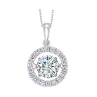 rhythm of love diamond halo pendant in 14k white gold (2 ct. tw.)