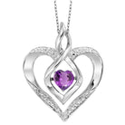 synthetic amethyst heart infinity symbol rol rhythm of love pendant in sterling silver