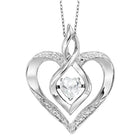 synthetic white topaz heart infinity symbol rol rhythm of love pendant in sterling silver