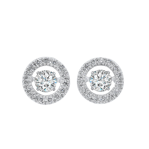 14k white gold rhythm of love halo prong diamond earrings (1/2 ct. tw.)