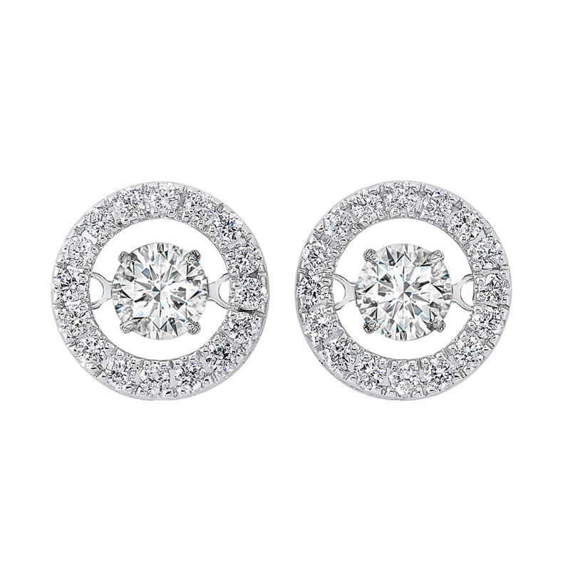 14k white gold rhythm of love halo prong diamond earrings (1 ct. tw.)