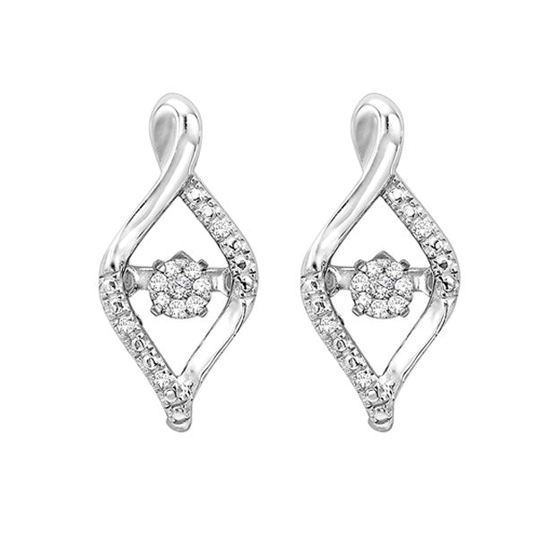 diamond rol rhythm of love modern infinity cluster earrings in sterling silver