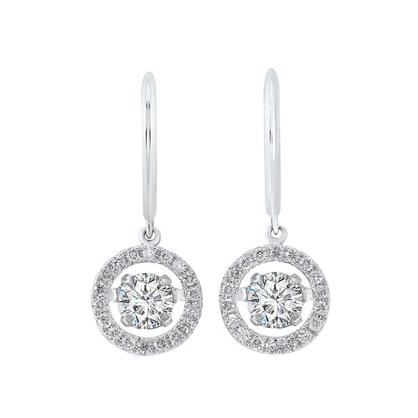14k white gold rhythm of love halo prong diamond earrings (2 ct. tw.)