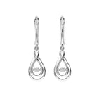 sterling silver rhythm of love prong diamond earrings 1/25ct