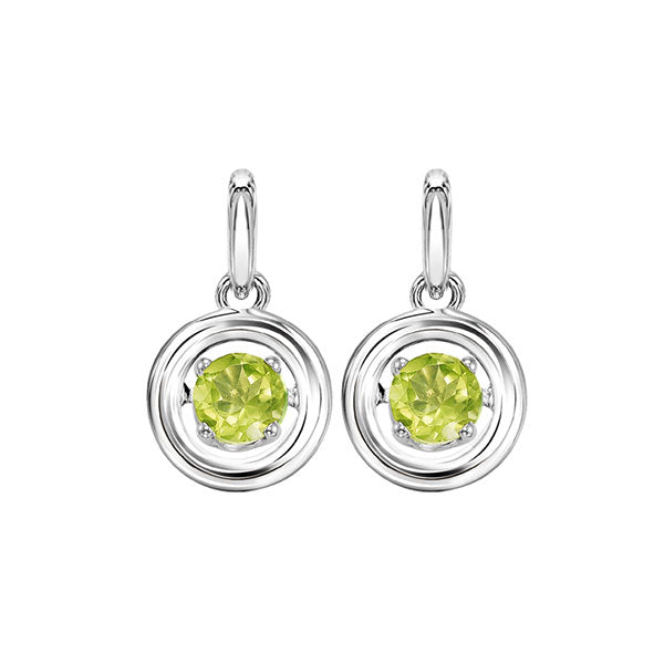 peridot birthstone rol rhythm of life dangle earrings in sterling silver