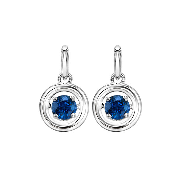 sapphire birthstone rol rhythm of life drop earrings in sterling silver
