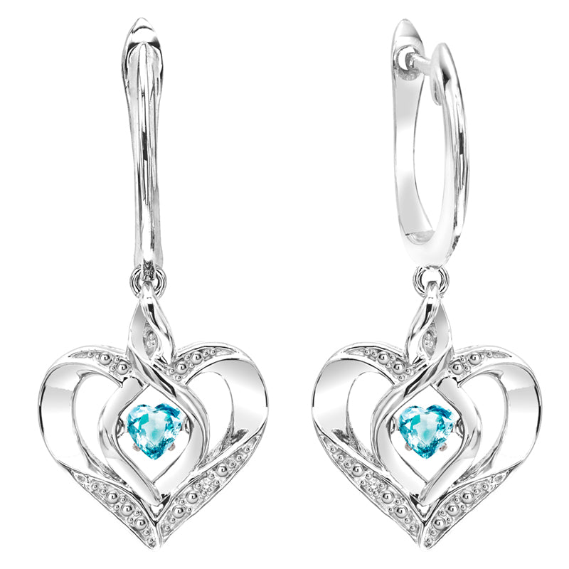 sterling silver rol prong blue topaz earrings