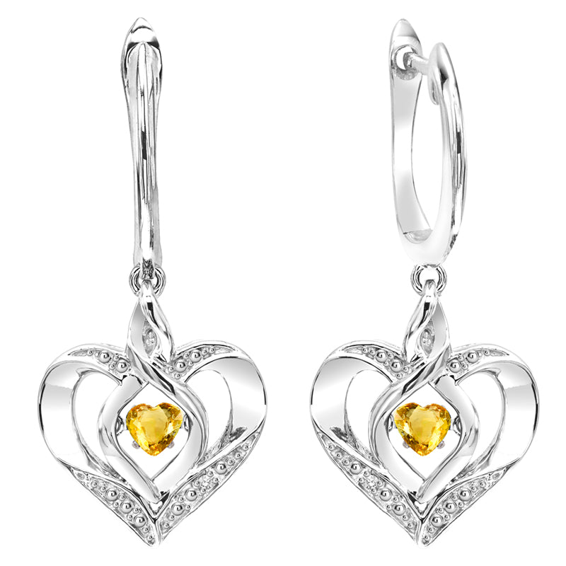 sterling silver rol prong citrine earrings