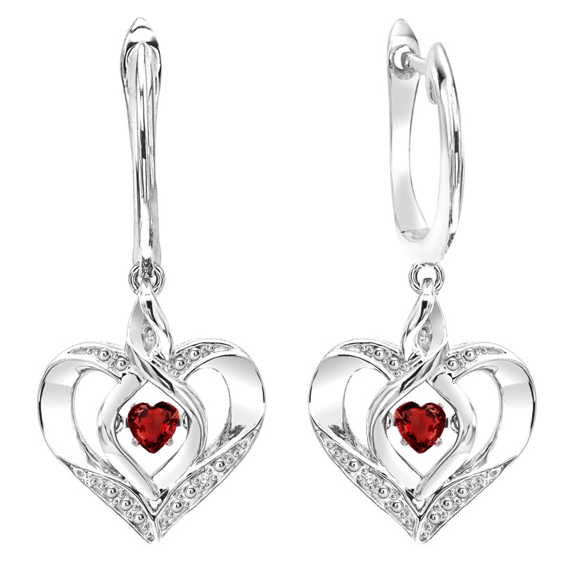 sterling silver rol prong garnet earrings 1/15ct