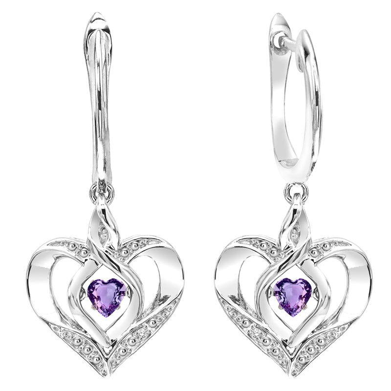 sterling silver rol prong amethyst earrings