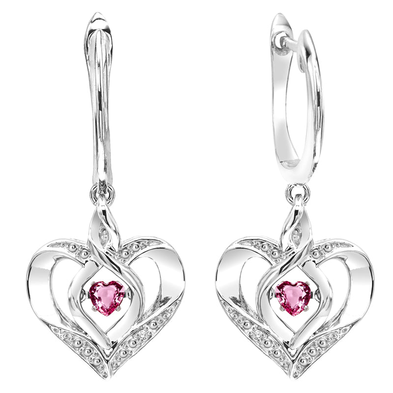 sterling silver rol prong pink tourmaline earrings 3/500ct