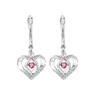 pink tourmaline heart earrings in sterling silver