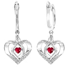 sterling silver rol prong ruby earrings 3/500ct