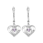 synthetic alexandrite heart earrings in sterling silver