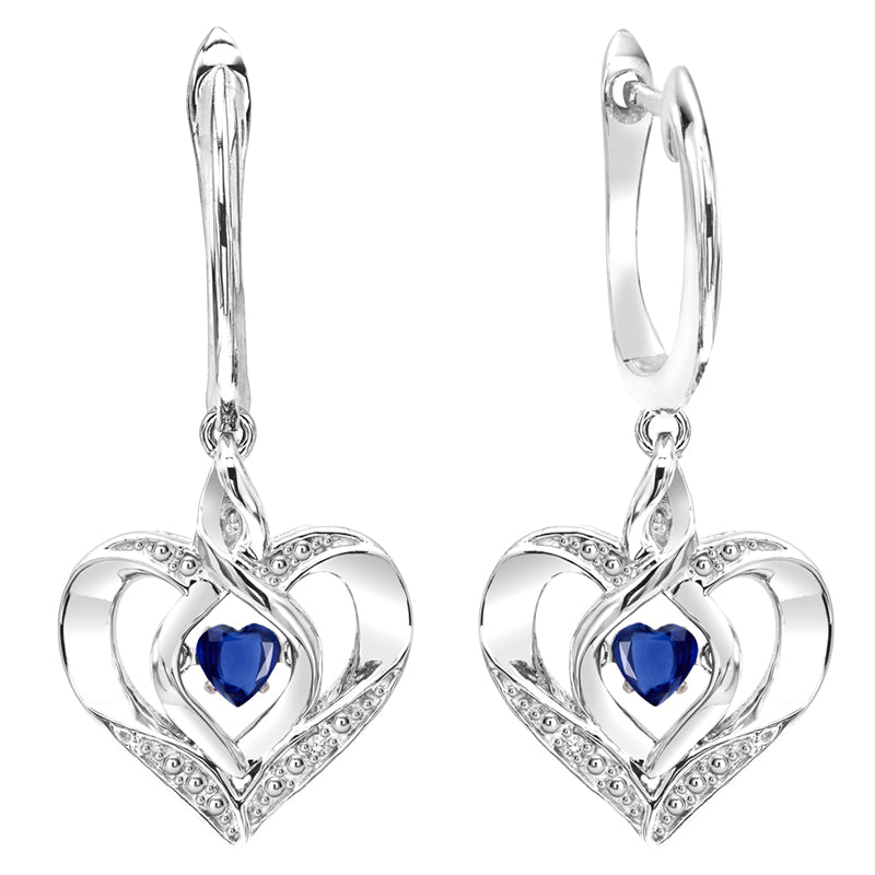 sterling silver rol prong sapphire earrings 3/500ct