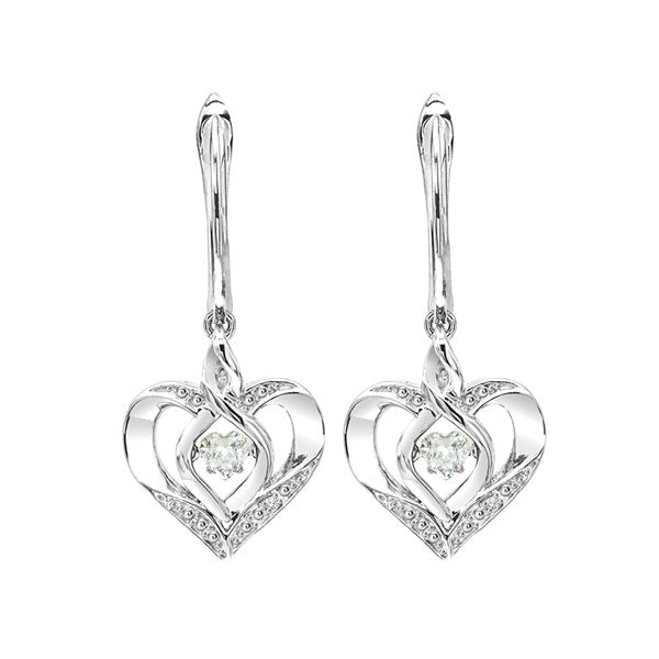 white topaz alexandrite heart earrings in sterling silver