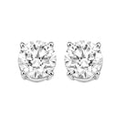 diamond round classic solitaire stud earrings in 14k white gold (1/4 ctw)