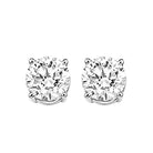 diamond round classic solitaire stud earrings in 14k white gold (2 ctw)