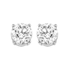 diamond round classic solitaire stud earrings in 14k white gold (2 ctw)