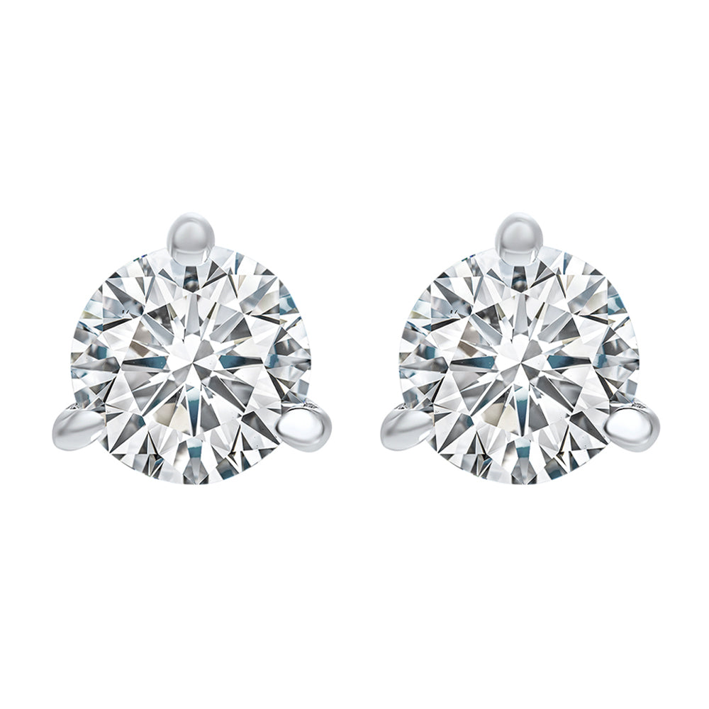 martini diamond stud earrings in 14k white gold (2 ct. tw.) si3 - g/h
