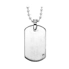 men's diamond dog tag pendant in titanium - engravable