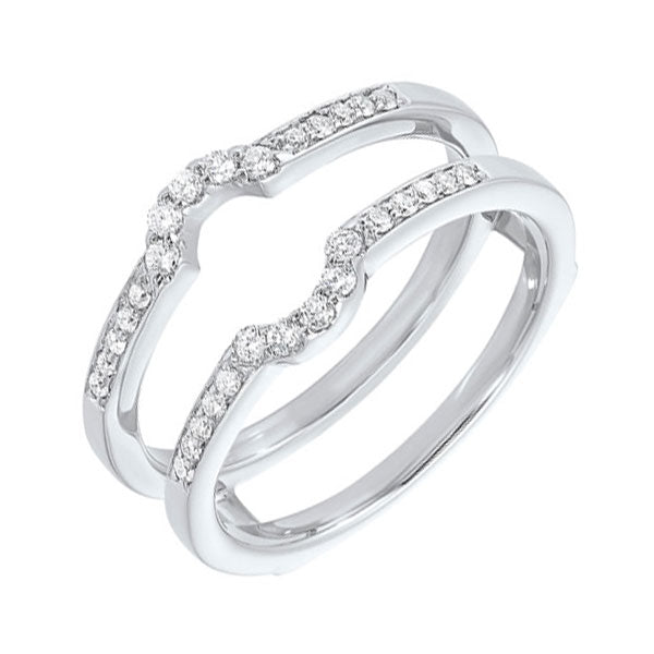 prong set diamond insert ring in 14k white gold (1/4 ct. tw.)