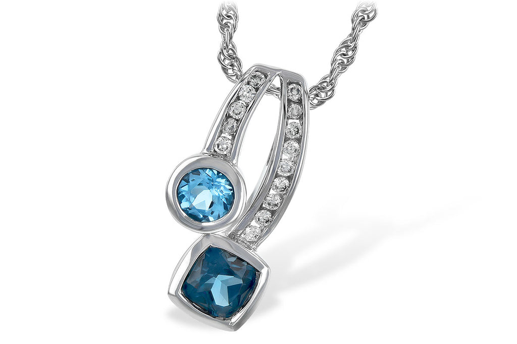 necklace .91 tw blue topaz 1.04 tgw