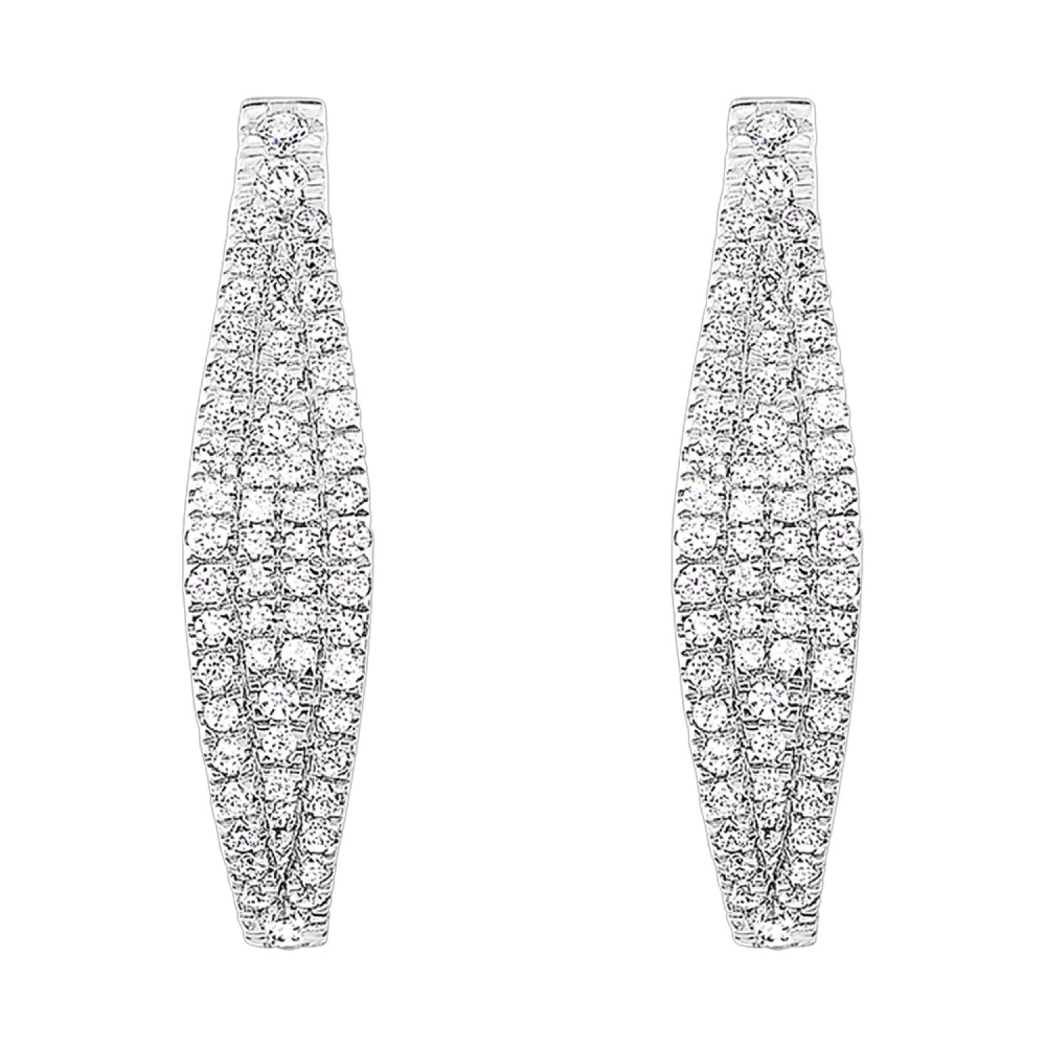 10KW 4-Row Tapered Diamond Earrings