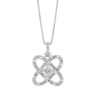 diamond infinity love heart knot pendant necklace in sterling silver (1/4ctw)