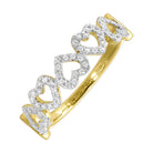 10KY Diamond Hearts Fashion Ring