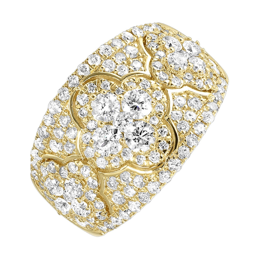 14KY Floral Inspired Diamond Fashion Band 1.5 CTW