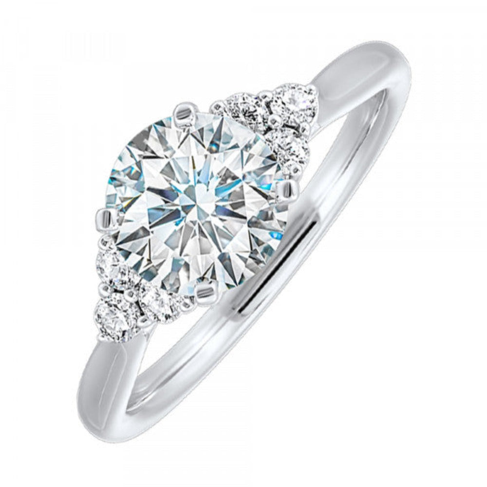 14KW Semi-Mount Engagement Ring with Round Diamond Accents on Shank